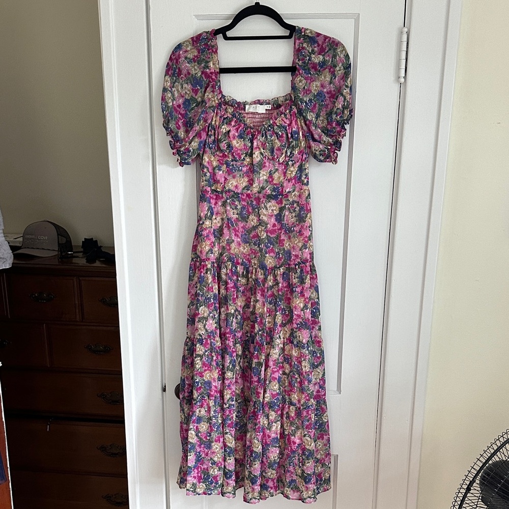ASTR the label Floral Puff Sleeve Maxi Dress